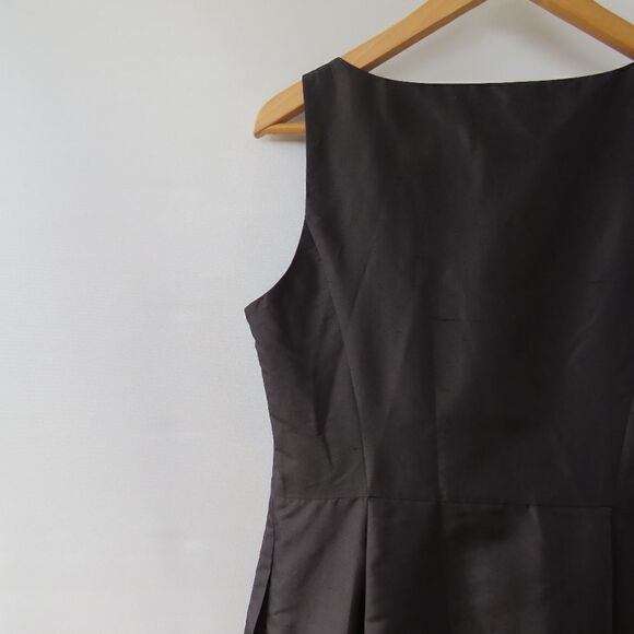 Ann Taylor Dress Womens 8 Minimalist Classic Black Day A-Line Silk Knee Length - Picture 11 of 16